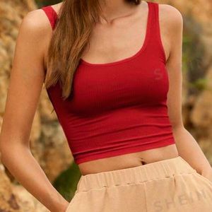 SHEIN Red Crop Tank Top Size Small
